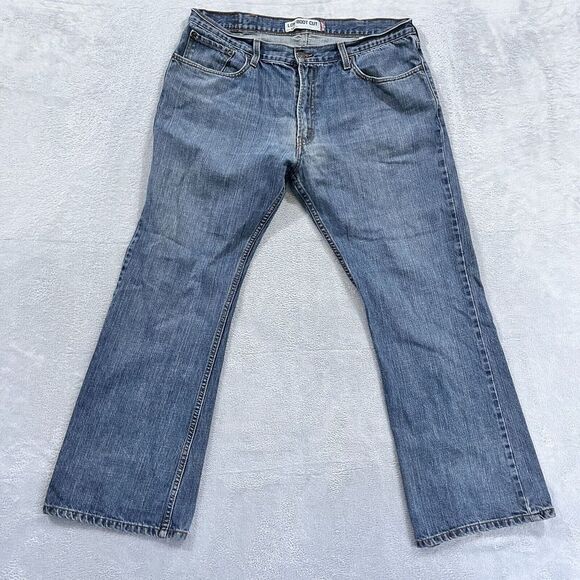 Levis 527 Jeans‎ Mens 38x30 Blue Denim Low Bootcut Western Cowboy Blue